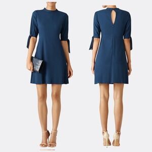 Theory Alvilla Bergen Dress – Women's Size 6 – Blue Crepe – Excellent Condition
